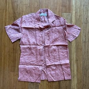 Orlebar Brown Linen Coral Button Down